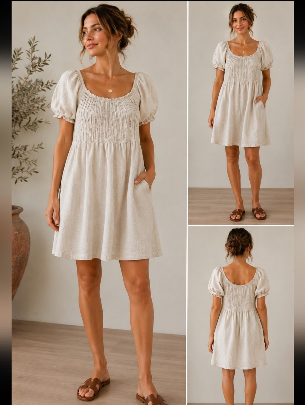 Bella Amore Linen  Mini Dress